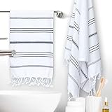 Blutao River Set of 2 Turkish Hand Towels for Bathroom & Kitchen - Decorative Turkish Hand Towel - F
