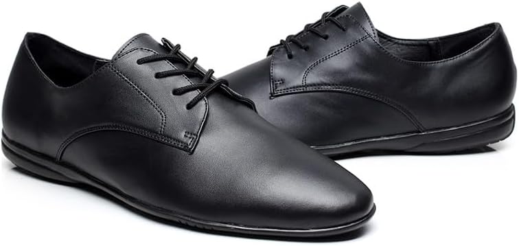 AOQUNFS Men's Latin Dance Shoes Black Leather Ballroom Tango Salsa Character Shoes,Model 9020