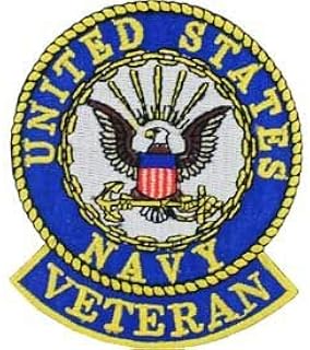 USN, United States Navy Veteran - Embroidered Patches, Premium Quality Iron On Patch - 3"
