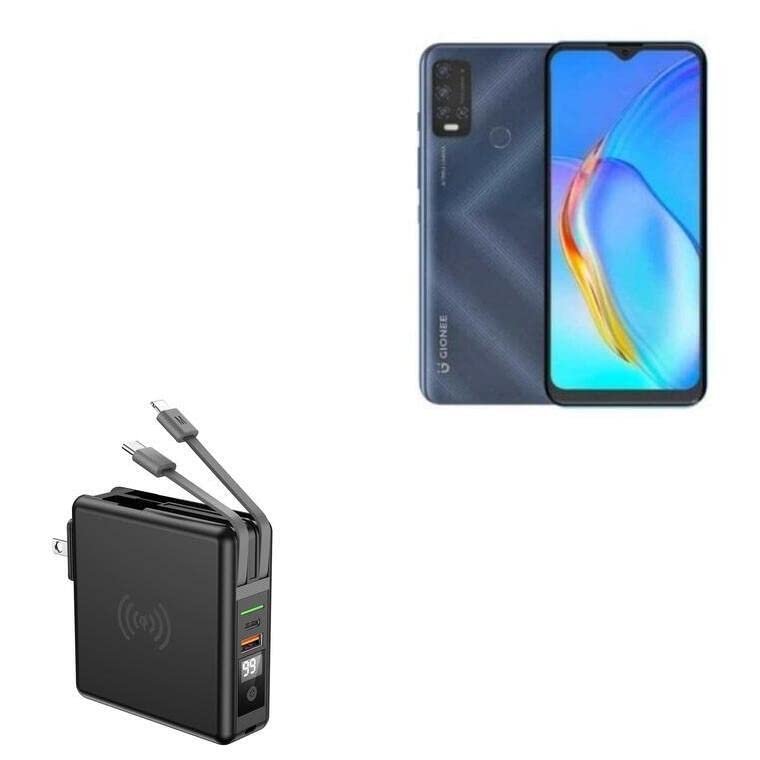 BoxWave Charger Compatible with Gionee P15 Pro - Wireless Rejuva Wall Charger (10000mAh) (18W), Wireless Rejuva Wall Charger (10000mAh) for Gionee P15 Pro - Jet Black