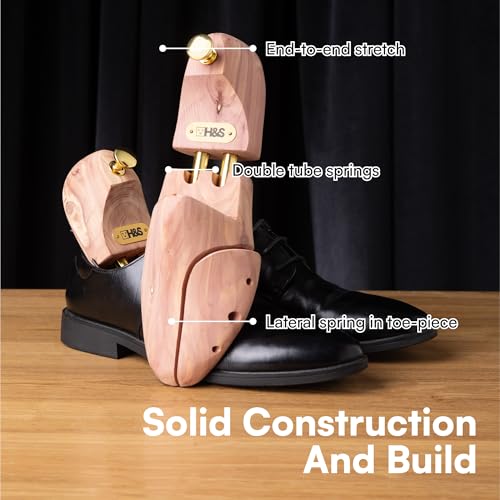 H&S Cedar Wood Shoe Tree Wooden Shoe Stretcher Shaper, Wood, EU 45-46 / UK 10.5-12 by H&S - Image 5