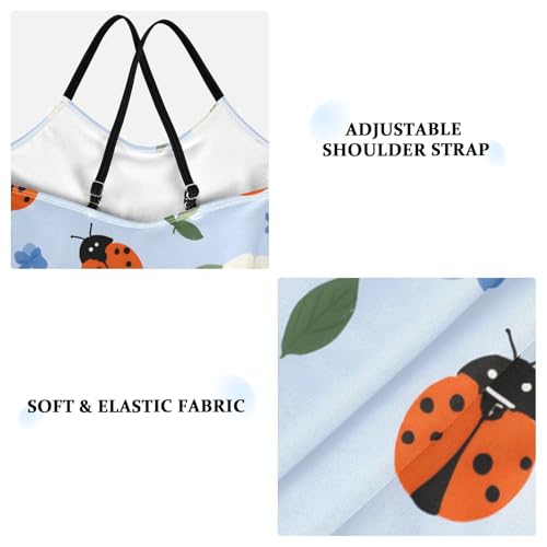 Ladybugs Flower Girls One Piece Swimsuits Summer Quick Dry Beach Bathing Suit4