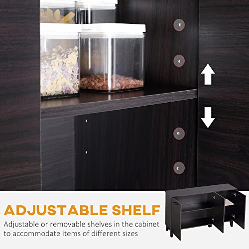 Homcom Sideboard Buffet Cabinet, Kitchen Cabinet With Adjustable Shelf, Coffee Bar Cabinet, Dark Walnut #TOP5