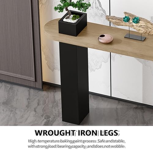 Mesa de entrada decorativa para pasillo en madera de estilo rustico 7