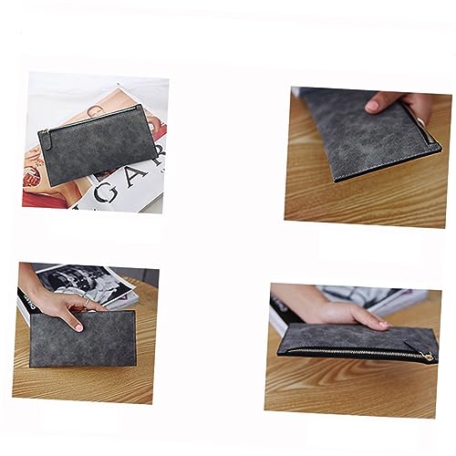 Matte PU Leather Wallet for Women Long Zipper Design Coin Purse Light Gray Fashionable and Durable present for Friends and Loved Ones Comfortable Grip2