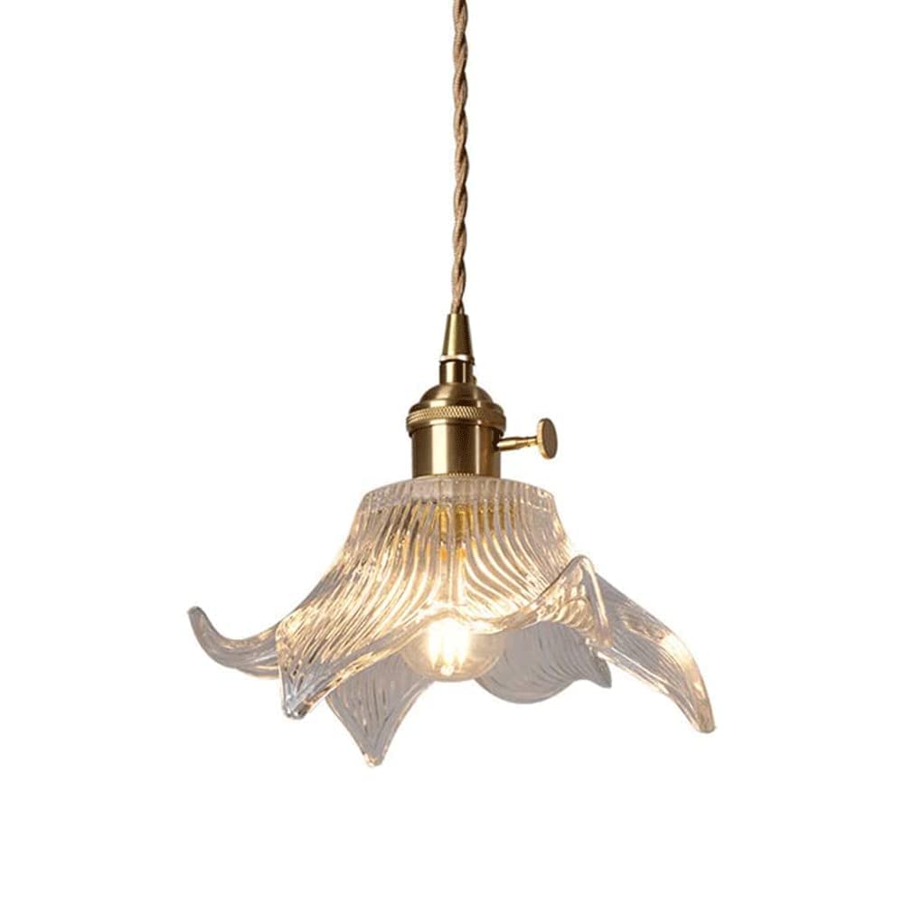 Lustre de plafond en laiton et verre Lily de 7,8 pouces