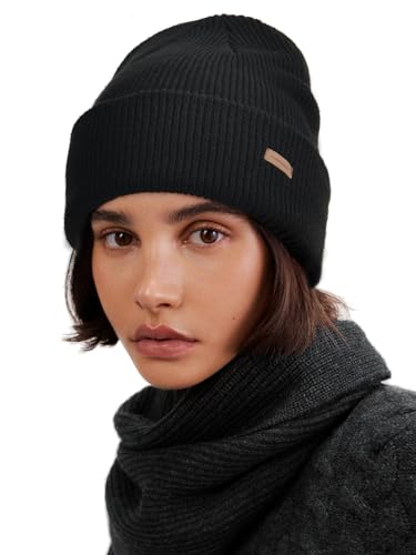 Camptrace Beanie Hats for Men Women, Balck, One size