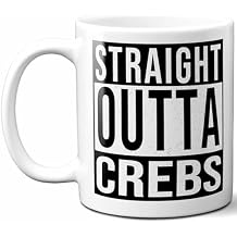 Crebs Last Name Gift. Personalized, Custom "Straight Outta" Surname Sign Coffee Mug. 11 Ounces.