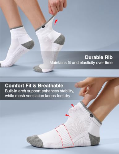 Image of Symbol Premium Men's Cotton Sports Socks Unisex | High Ankle Length | Odour-Free & Anti-bacterial | Cushioned Base | Available in Combo Packs