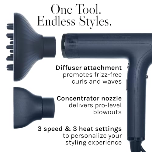 Image of Bio Ionic SMART-X Hair Dryer with Diffuser, High-Efficiency Blow Dryer with 3 Heat & 3 Speed Settings, Gently Dries, Defines & Reduces Frizz, Self-Cleaning Function, Alpine White