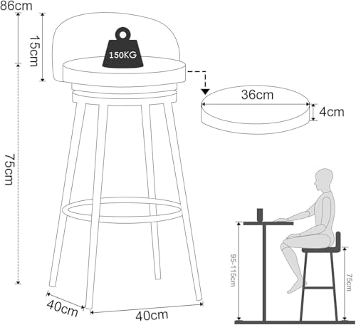 Tabourets de bar de cuisine pour îlot central design moderne