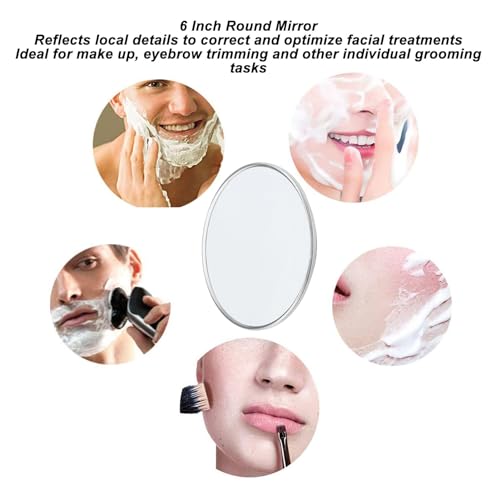 Luqeeg 30X Magnifying Mirror, 6 Inch Signal Sided Magnified Mirror with 3 Mounting Suction Cups, Travel Magnifying Mirror - Image 3
