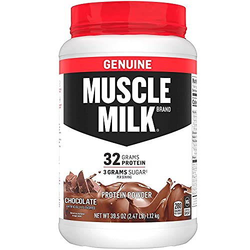 Muscle Milk Genuine Protein Powder, Chocolate, 32g Protein, 2.47 Pound, 16 Servings
