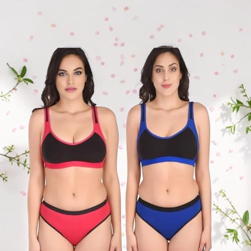 Image of Sports Bra Panty Set for Women, Combo Pack of 1 | Lingerie Set for Women