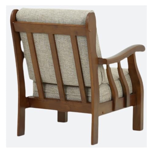 Image of Royaloak Penang Malaysian Wooden Sofa 1 Seater | Solid Wood Sofa | Washable & Removable Cushion Covers | Durable & Long Lasting | Super Soft Cushions | Sleek Design | Malaysian Collection | Modern