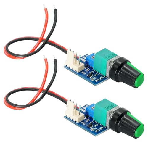 AYWHP 2 PCS PWM Regolatore di velocità della ventola,4Pins 1 canali fan controller PC CPU Manopola di controllo della velocità del regolatore per Il Telaio del PC del Computer（Con precablaggio）