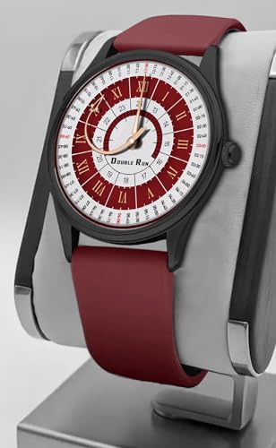 Image of DOUBLERUN Black Case Silicone Strap, 24-Hour Display, Roman Numerals, Analog Watch