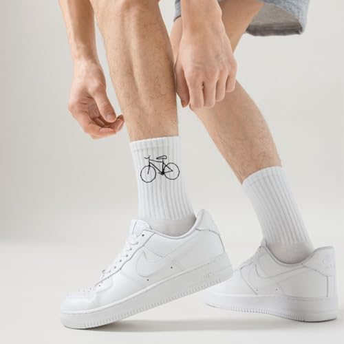 HUKUMA Rennrad Socken,35-46 Fahrradsocken Herren,Fahrrad Geschenk für Herren Damen,Rennrad Zubehör,Fahrradfahrer Tennissocken Accessoires,Lustiges Geschenk für Geburtstag Männer und Frauen