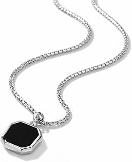 AGARWALPRODUCT Anti Tarnish Stainless Steel Midnight Charisma Locket Neck Chain for Men | Stylish Pendant Necklace | Jewel... Price In India