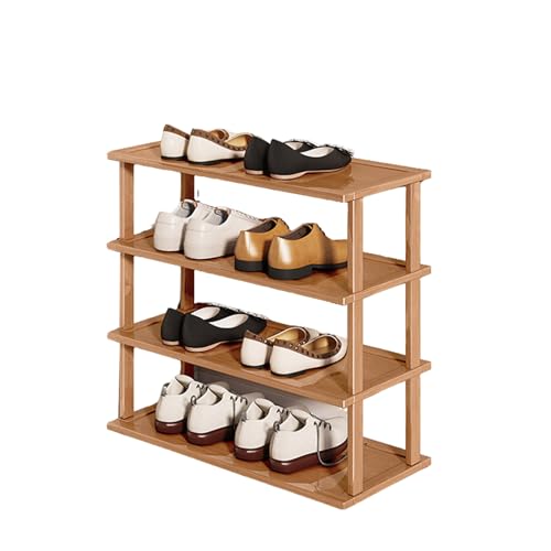 Bamboo Shoe Rack for Entryway, Narrow Multi-Level nizer, 4-Tier Free Standing Shelf for Apartment, Hallway, or Student Room (47cm)