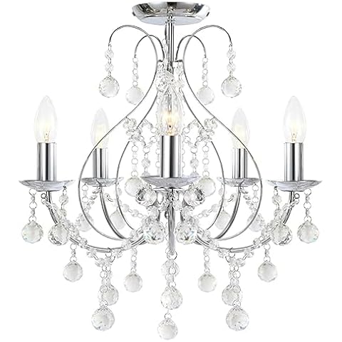 Modern Chrome 5 Light Crystal Chandelier Cover
