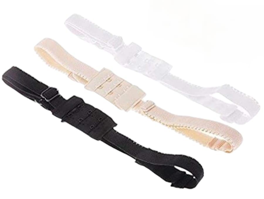 Women's/Girls Low Back Adjustable Convertor Back side Bra Strap Extender Hook Black,White,Beige(Pack of 3).-image-44