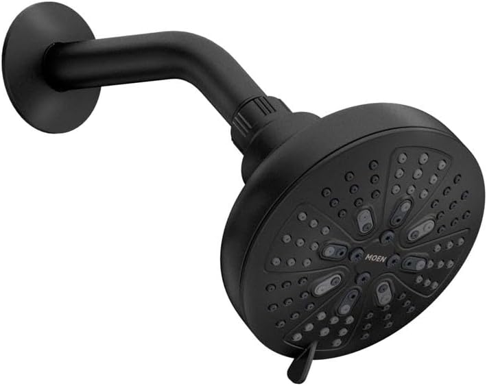 Moen Hydro Energetix Matte Black High Pressure Shower Head with Handheld Sprayer Featuring 8 Spray Settings, 200W0BL