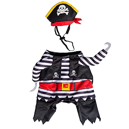 Pet Krewe Dog Pirate Costume | Pet Costume With Arms, Pirate Hat, Tunic And Cape -Perfect For Christmas Holiday Halloween, Parties, Photoshoots, Gifts For Dog Lovers #TOP4