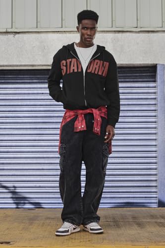 Image of SNITCH Grind Men Casual Jacket | Oversized Fit Hooded Neck Typographic Print & Full Sleeve | 100% Cotton Terry Fabric Breathable & Comfortable Urban Streetwear Hoodie