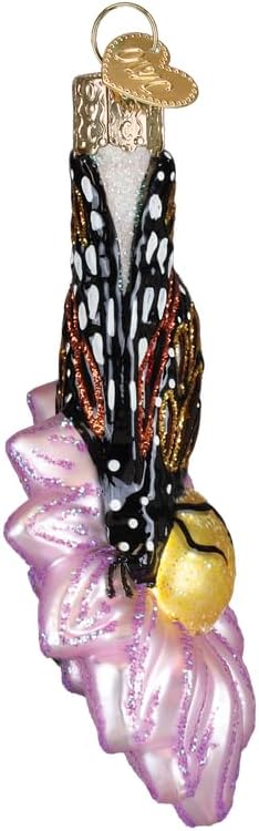 Old World Christmas Monarch Butterfly On Flower Glass Blown Ornament for Christmas Tree, Handcrafted Holiday Decoration, Insect Collection - Image 4