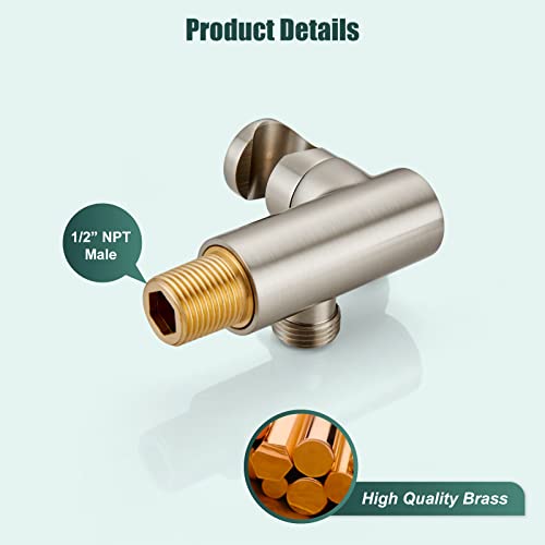 Heyalan Handheld Showerhead With Bracket Wand Spray Ceramic Handle Brushed Nickel Hand Held Telephone Shape Brass Shower Head With Holder Sprayer Bathroomantique Shower One Mode With Water Hose #TOP6