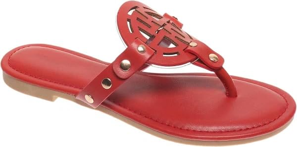 LILLY-20 Women's Casual Slide Thong Flip Flop Slip On Flat Sandals