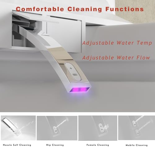Inodoro Inteligente Moderno SouNor con Bidé, Asiento Calefactable Ajustado, Agua Tibia y Secado con Aire, Descarga Automática Conveniente para Todos los Usuarios, Blanco miniatura 6