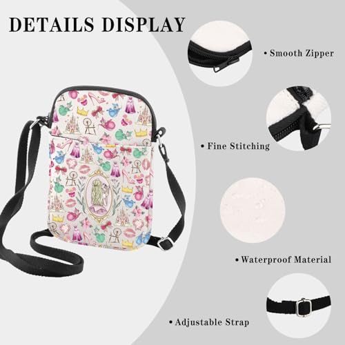 GJTIM Sleeping Princess Gift Princess Lover Gift Princess Sleeping Cartoon Movie Present Princess Crossbody Bag3