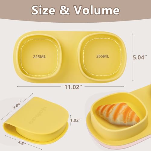 silicone foldable novelty dinner platesbaby plates travel essential with forks and spoonsmicrowave amp dishwasher safelemon