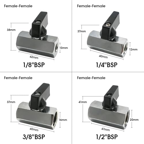 Mini válvula de bola de latón de 1/8" macho-macho para cierre seguro de tuberías 7