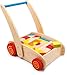 2695 Carrello primi passi Cubetti small foot in legno, con scomparto per blocchi di legno, si allena la comprensione del colore e della forma, a partire da 1 anno
