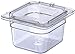 CFS Plastic Food Pan 1/6 Size 4 Inches Deep Clear