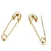 Gold Plated Punk Safety Pin Cartilage for Women Teen Girls Stainless Steel Minimalist Hoop Earrings Personalized Dangle Drop Fashion Jewelry Gifts 33mm