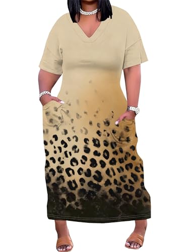 Image of SUZONANA Plus Size Dresses for Curvy Women African Print American Dress Summer Outfits Casual Loose with Pocket