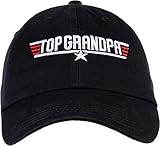Top Grandpa | Funny 80s Dad Humor Movie Gun 1980s Military Air Force Men Baseball Dad Hat Black