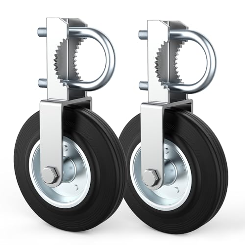 FOROIRON 2 Pack Gate Wheel Prevent Gate from Dragging for Metal Swing Gate with 1-5-8 Thru 2 Gate Frames