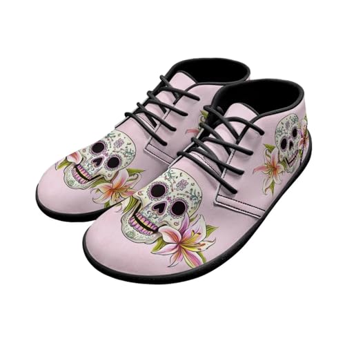 Forchrinse Shark Print Chelsea Ankle Boots Mid Top Causal Sneakers for Men Lace up Leather Chukka Boots Fashion Walking Shoes Waterproof4