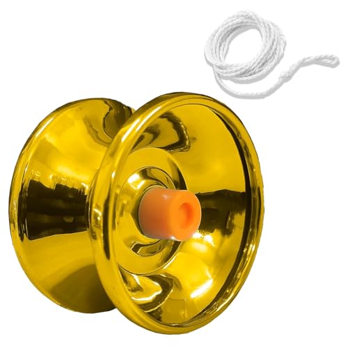 Image of Metallic YoYo Spinner Toy for Kids | Made of Fine Quality High Gloss Metal | with Approx. 1 m Long String | Diameter 5.5 X Height 3.5 CM | - Color As Per Stock (Pack of 1)