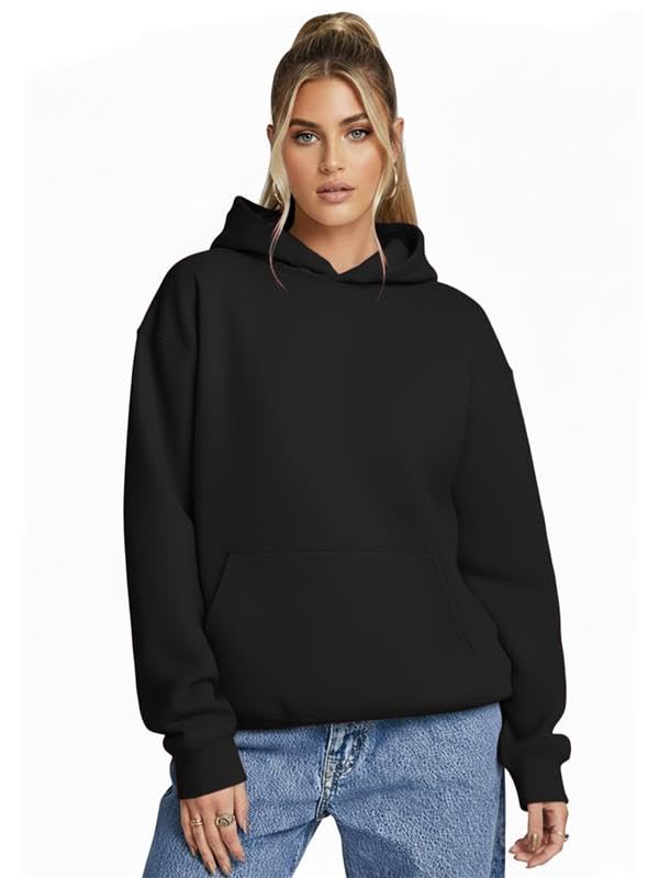 leotude Women's Casual Loopknit Boyfriend/Loose Fit Round Neck Sweatshirt (Color Grey)-picture-12