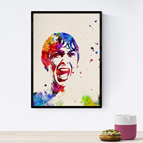 Nacnic Poster Psycho. feuilles de films, des films et des acteurs. De vieilles affiches de cinéma avec style aquarelle. format A4