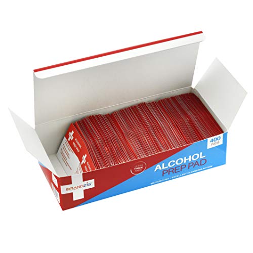 Brandzig Sterile Alcohol Prep Pads (400-Pack) | Thick 2-Ply Antiseptic/Sanitizing Isopropyl Medical Wipes | Individually Wrapped Alcohol Cleansing Swabs for Antibacterial Protection, Diabetic Supplies - Thumbnail 2