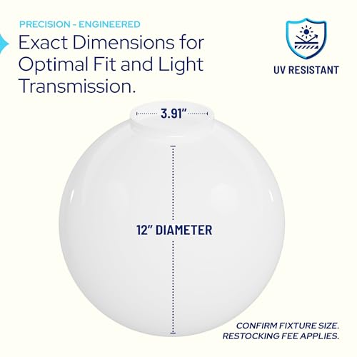 Kastlite 20012-WH-4F 12 Inch White Acrylic Lamp Post Globe thumb #1