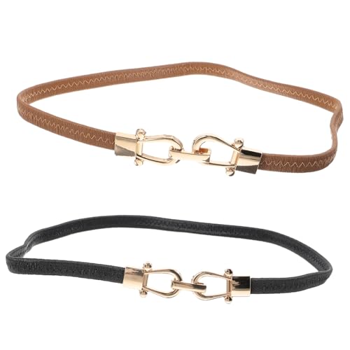2Pcs Women Waist Belts with Buckle Fashionable Dress Accessory for Pants Dresses and Skirts Stylish and Camel for Elegant Looks