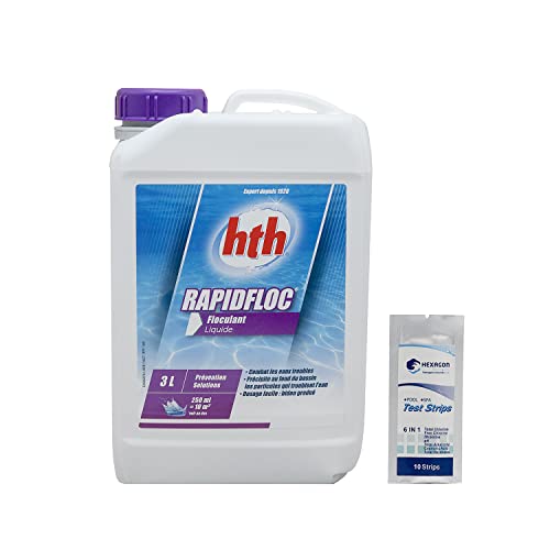 HTH RAPIDFLOC Liquide - 3L | Floculant Liquide + 10 Tests HPS OFFERTS 6 en 1